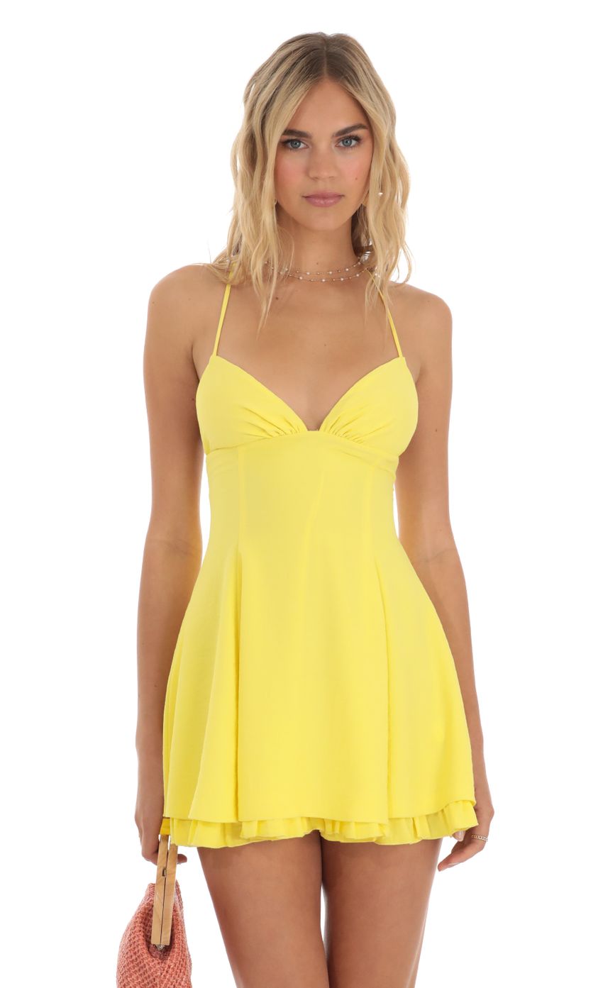 Picture Flare Dress in Yellow. Source: https://media-img.lucyinthesky.com/data/May23/850xAUTO/6da42abb-0596-44f4-9b9f-5c78ce08c837.jpg