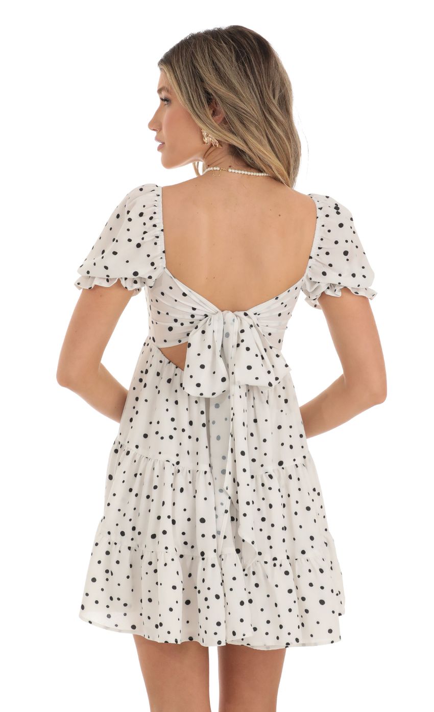 Picture Fit and Flare Dress in Dot White. Source: https://media-img.lucyinthesky.com/data/May23/850xAUTO/6de254ab-46f6-4521-a6f1-650b2984f190.jpg