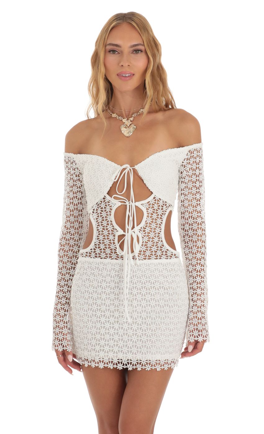 Picture Crochet Cutout Dress in White. Source: https://media-img.lucyinthesky.com/data/May23/850xAUTO/71c63c5a-1fb6-4a50-9bf0-e2d75dba6b4f.jpg