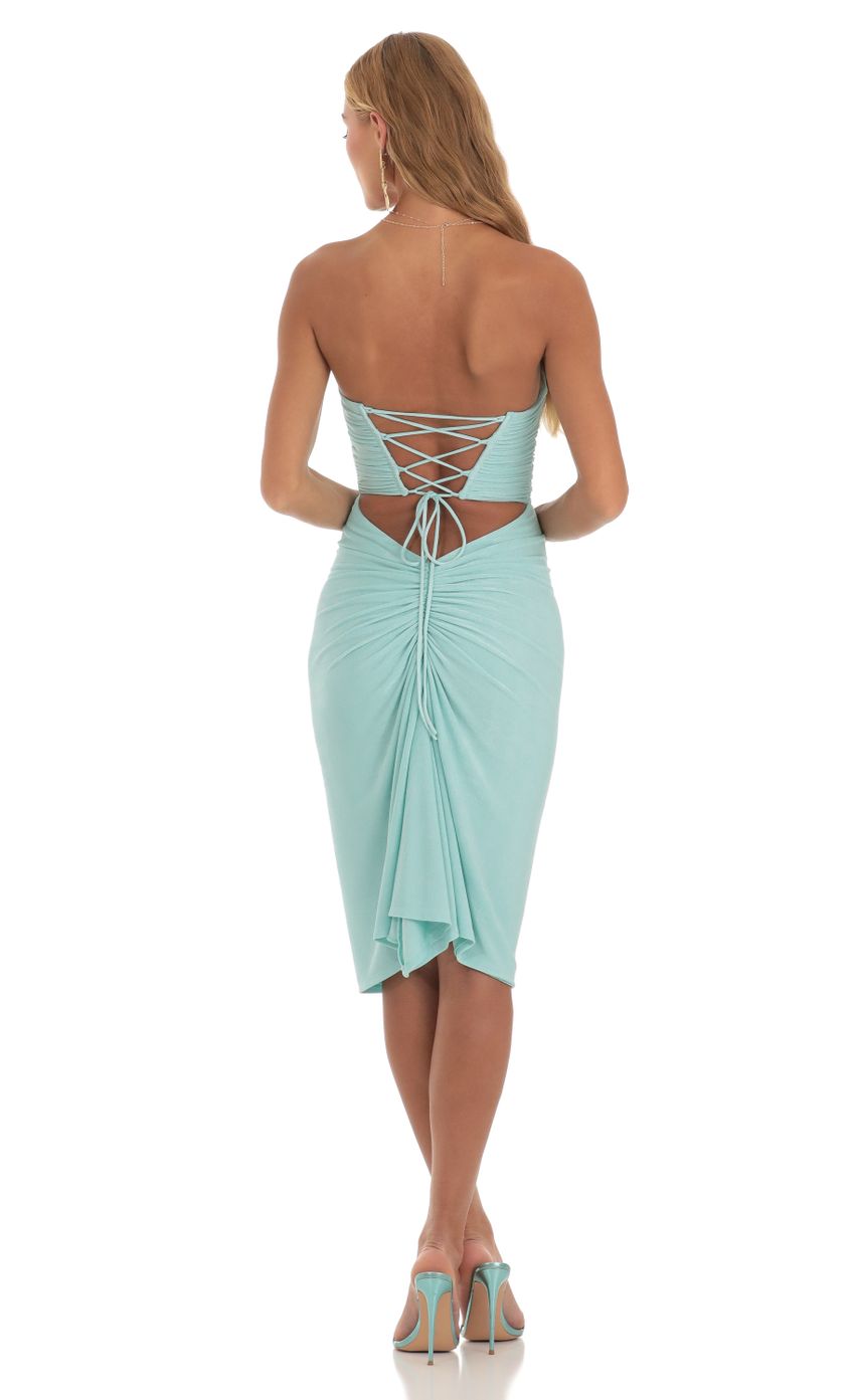 Picture Corset Strapless Dress in Turquoise. Source: https://media-img.lucyinthesky.com/data/May23/850xAUTO/81842be6-e70f-4c4f-8a13-627c78f1a26c.jpg