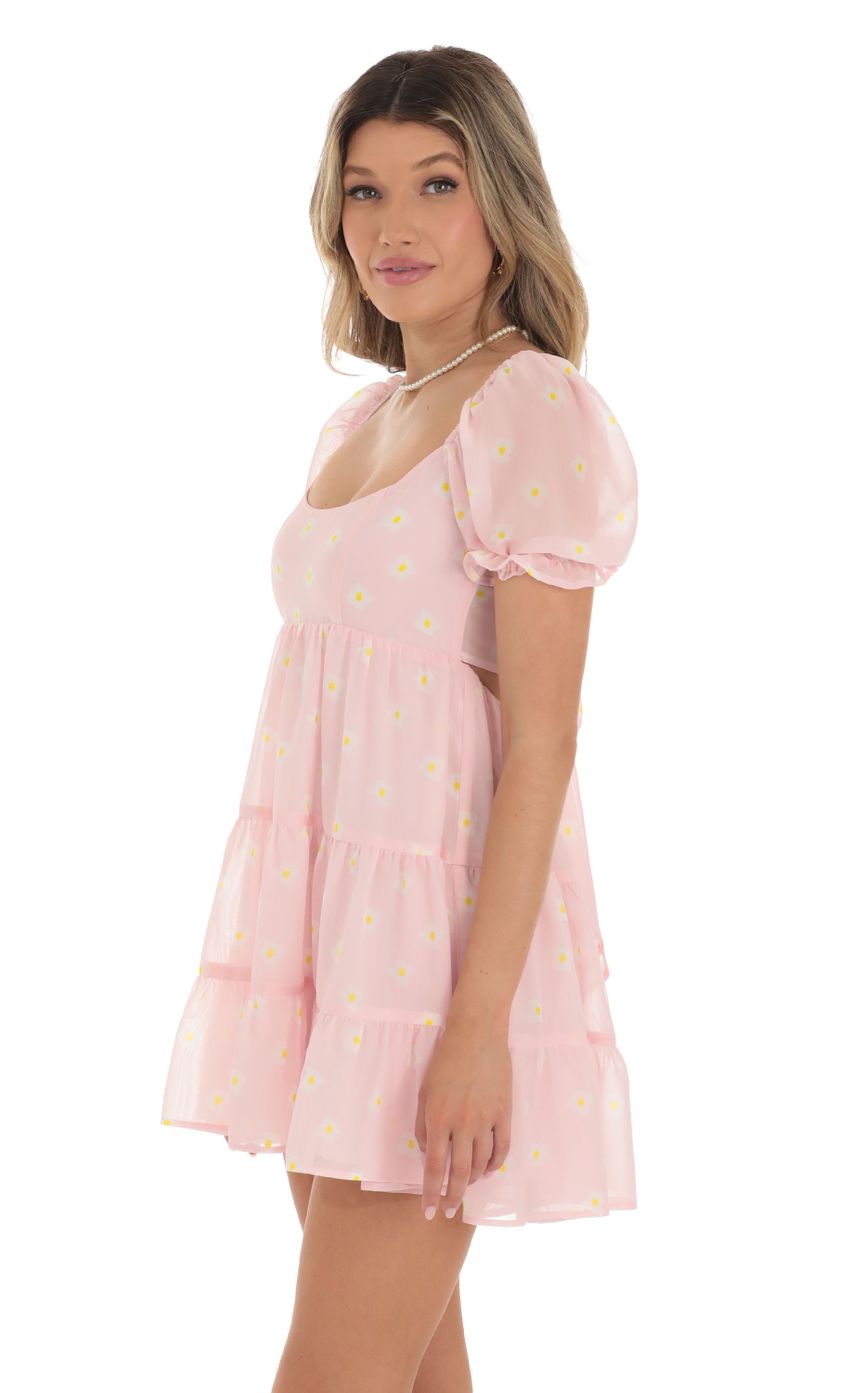 Picture Fit and Flare Dress in Floral Pink. Source: https://media-img.lucyinthesky.com/data/May23/850xAUTO/944d1891-1ddc-4110-a592-a4bad49a80a8.jpg