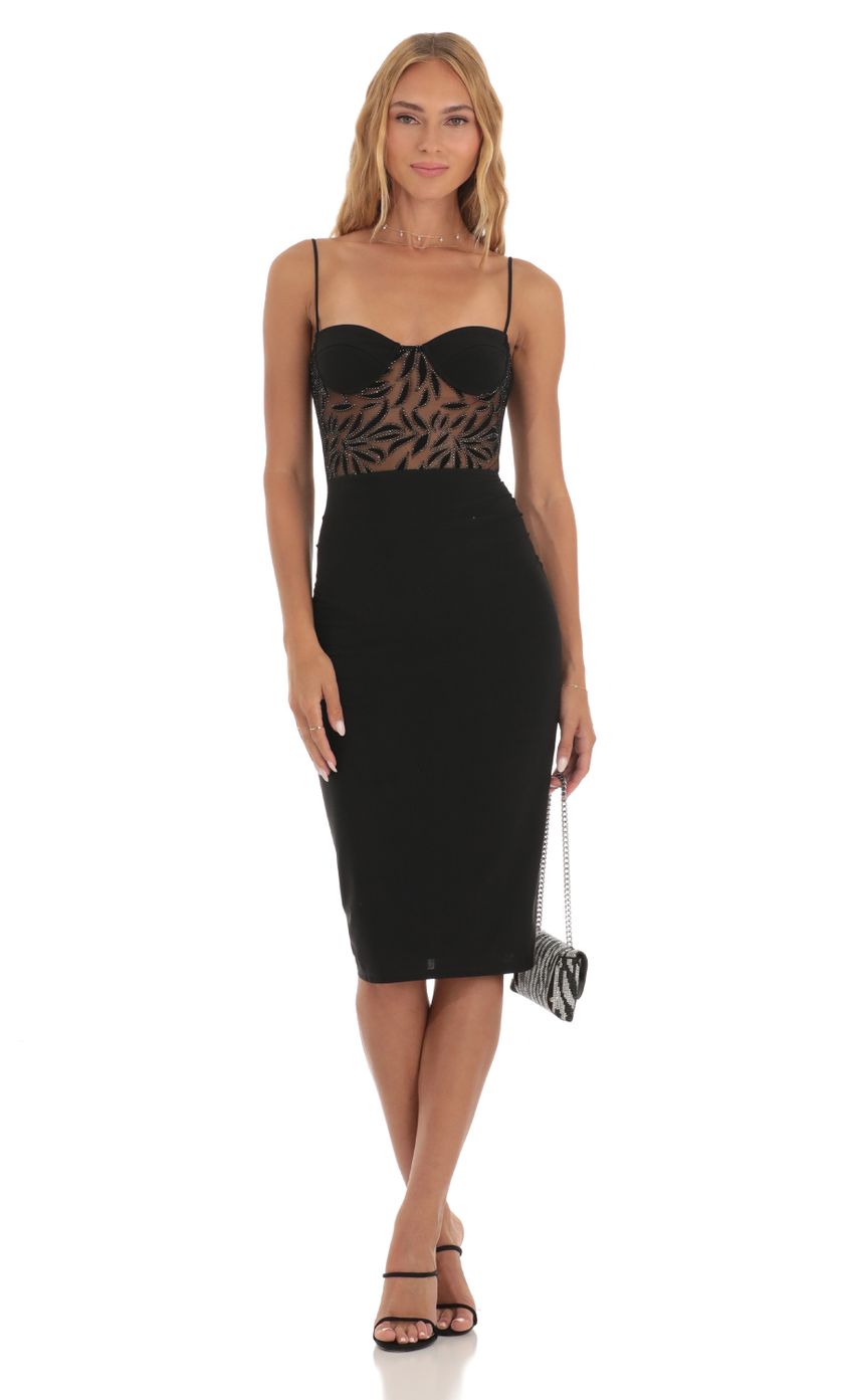 Picture Mesh Shimmer Cutout Midi Dress in Black. Source: https://media-img.lucyinthesky.com/data/May23/850xAUTO/abcff6e3-ed48-4691-960f-24f18d8a72d5.jpg
