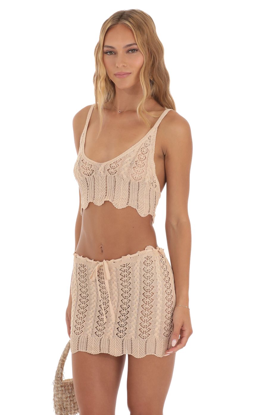Picture Crochet Two Piece Skirt Set in Light Brown. Source: https://media-img.lucyinthesky.com/data/May23/850xAUTO/b52f396d-21ae-4118-a3b8-c6a3d7bdf12e.jpg