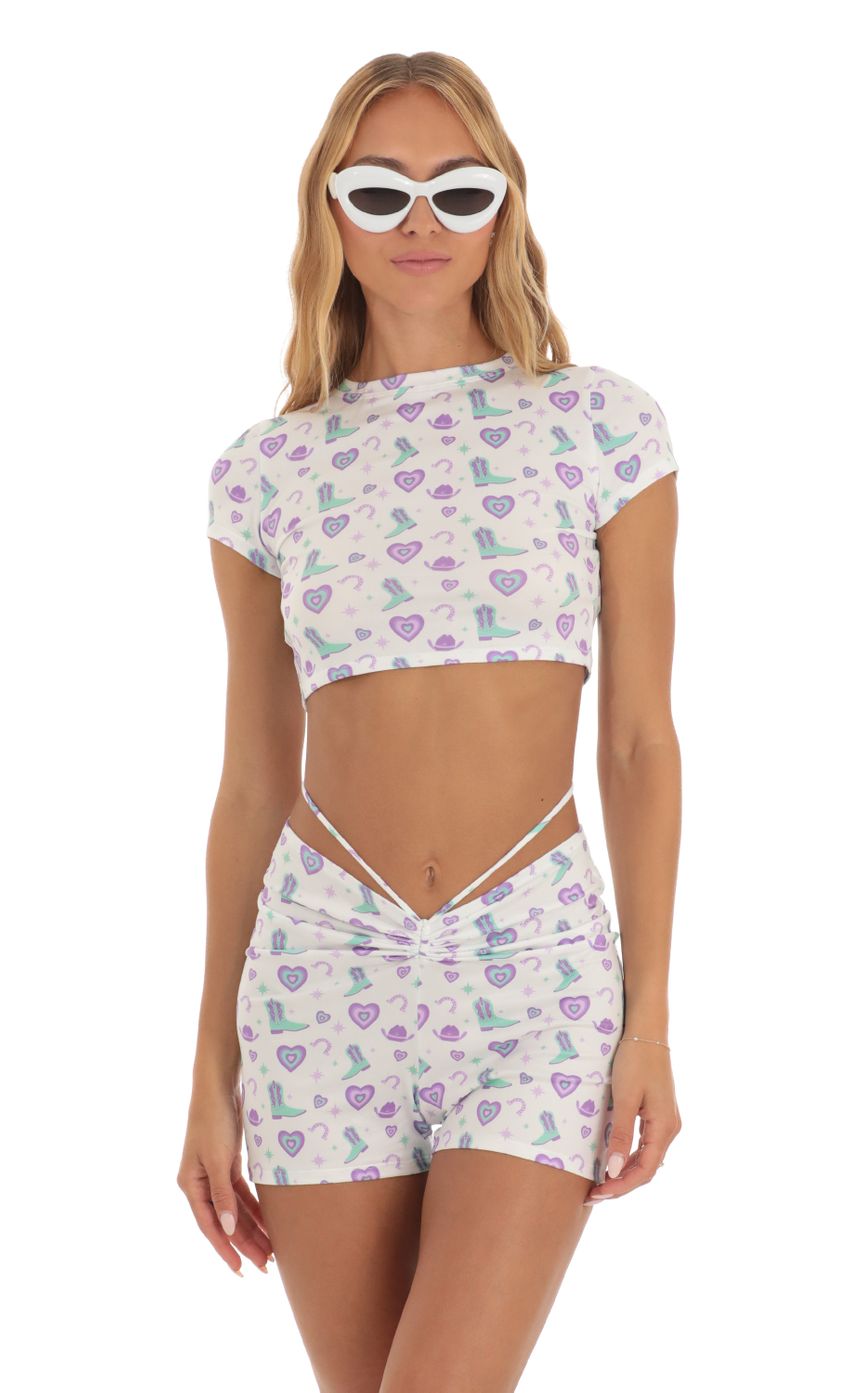 Picture Kass Cowgirl Print Two Piece Set in White. Source: https://media-img.lucyinthesky.com/data/May23/850xAUTO/bc294412-7e5c-46d8-8ec2-48a4b35b3235.jpg