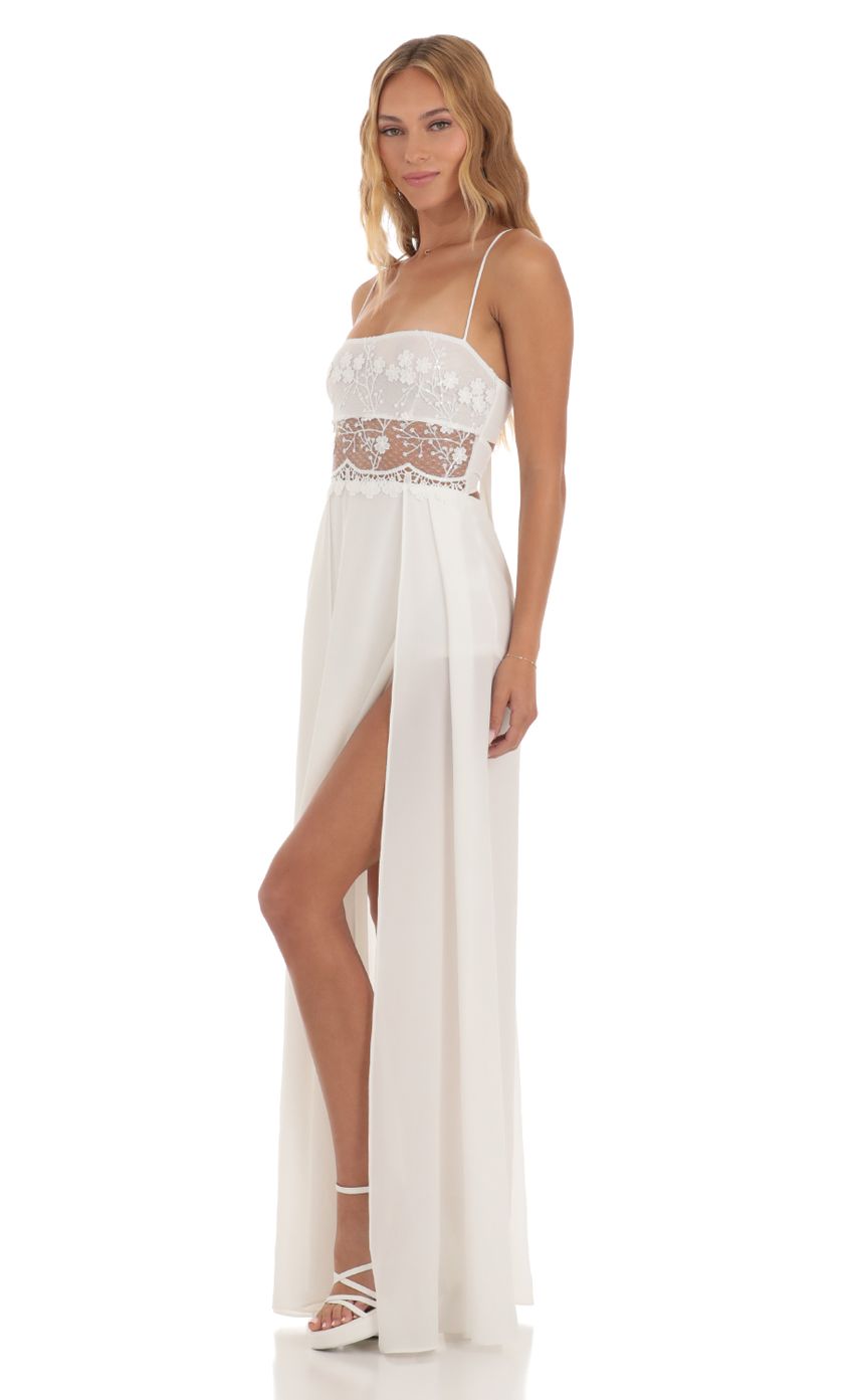 Picture Lace Sequin Maxi Dress in White. Source: https://media-img.lucyinthesky.com/data/May23/850xAUTO/d8d7fa14-c2cd-4743-8bc5-12985bb4e615.jpg