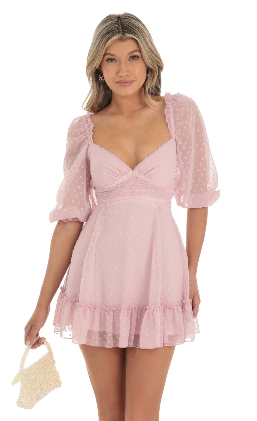 Picture Chiffon A-Line Mini Dress in Dusty Pink. Source: https://media-img.lucyinthesky.com/data/May23/850xAUTO/eb7350fa-4c01-4fe6-9594-121b3ea9cb24.jpg