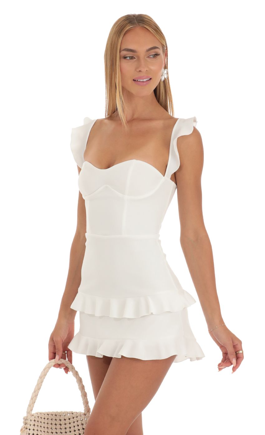 Picture Ruffle Corset Dress in White. Source: https://media-img.lucyinthesky.com/data/May23/850xAUTO/f4398c67-899d-458b-b74f-a20edde42a18.jpg