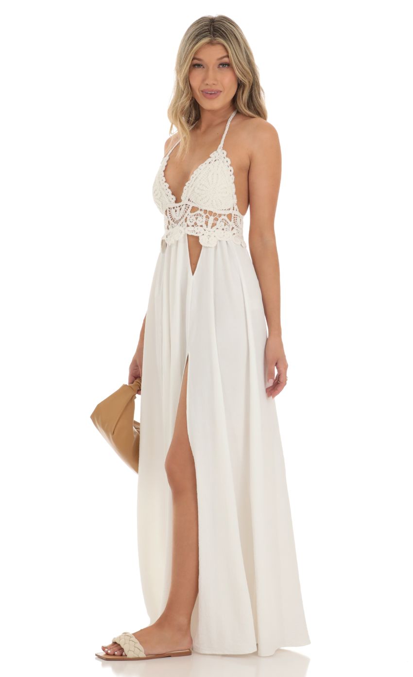 Picture Crochet Cut-Out Maxi Dress in White. Source: https://media-img.lucyinthesky.com/data/May23/850xAUTO/fff998a4-318e-4d6a-9d9e-c67f4023149c.jpg