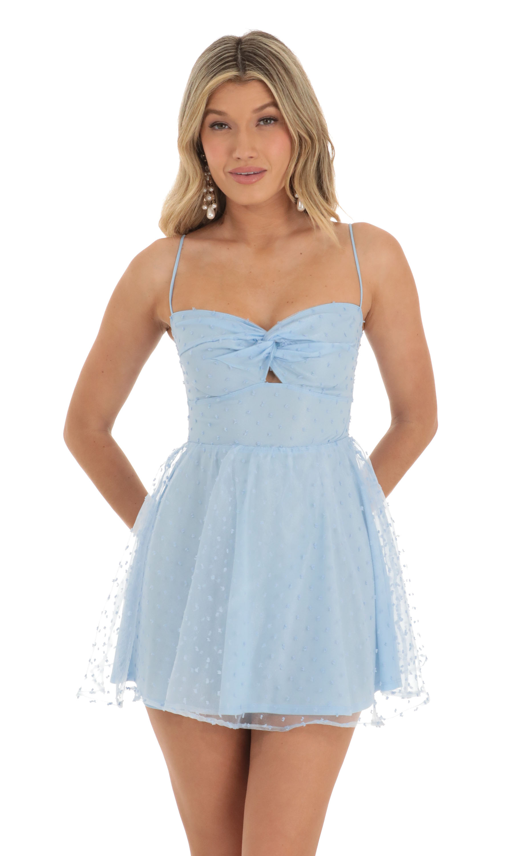 Dotted Dress in Sky Blue