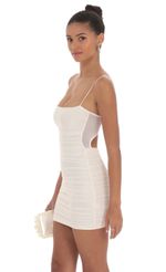 Picture Ruched Bodycon Dress in White. Source: https://media-img.lucyinthesky.com/data/May24/150xAUTO/7ac49fae-7ed3-4026-a8de-f1f1ffd4f839.jpg