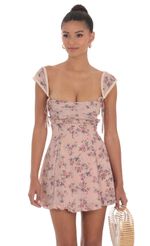 Picture Floral Chiffon Cap Sleeve Dress in Dusty Rose. Source: https://media-img.lucyinthesky.com/data/May24/150xAUTO/ea7f1374-7957-4336-8dde-285e82125434.jpg