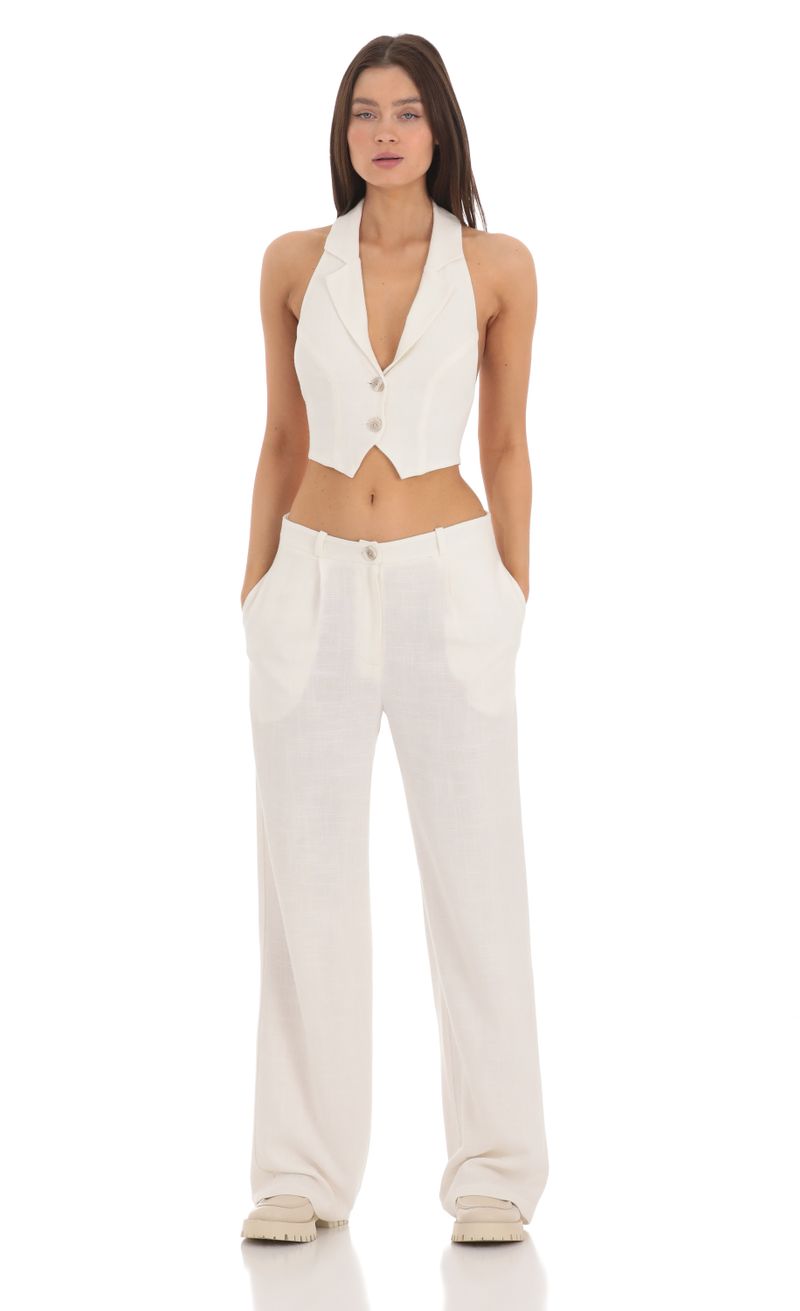 Wide Leg Linen Pants in Ivory | LUCY IN THE SKY