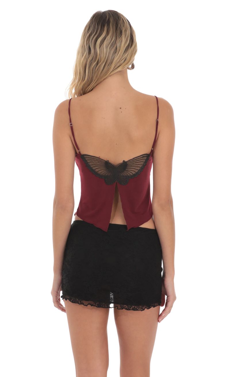 Butterfly Top in Burgundy | LUCY IN THE SKY