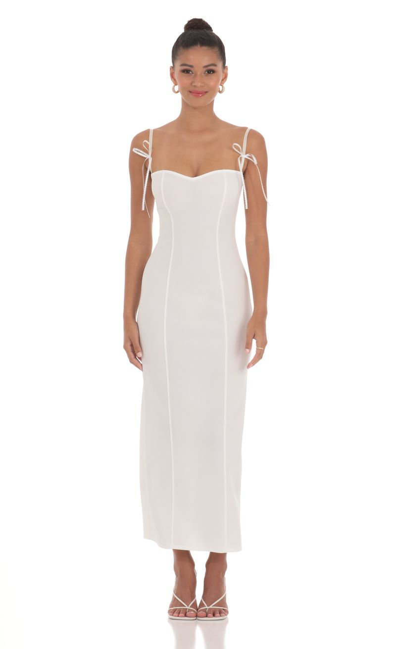 lucy in the sky white bow dress Jacquard Mini Maxi Dresses Satin Ruched Back Bow Dress