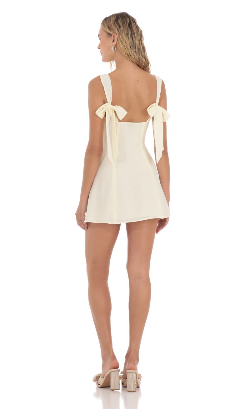 Back Bows Pastel Dress in Yellow