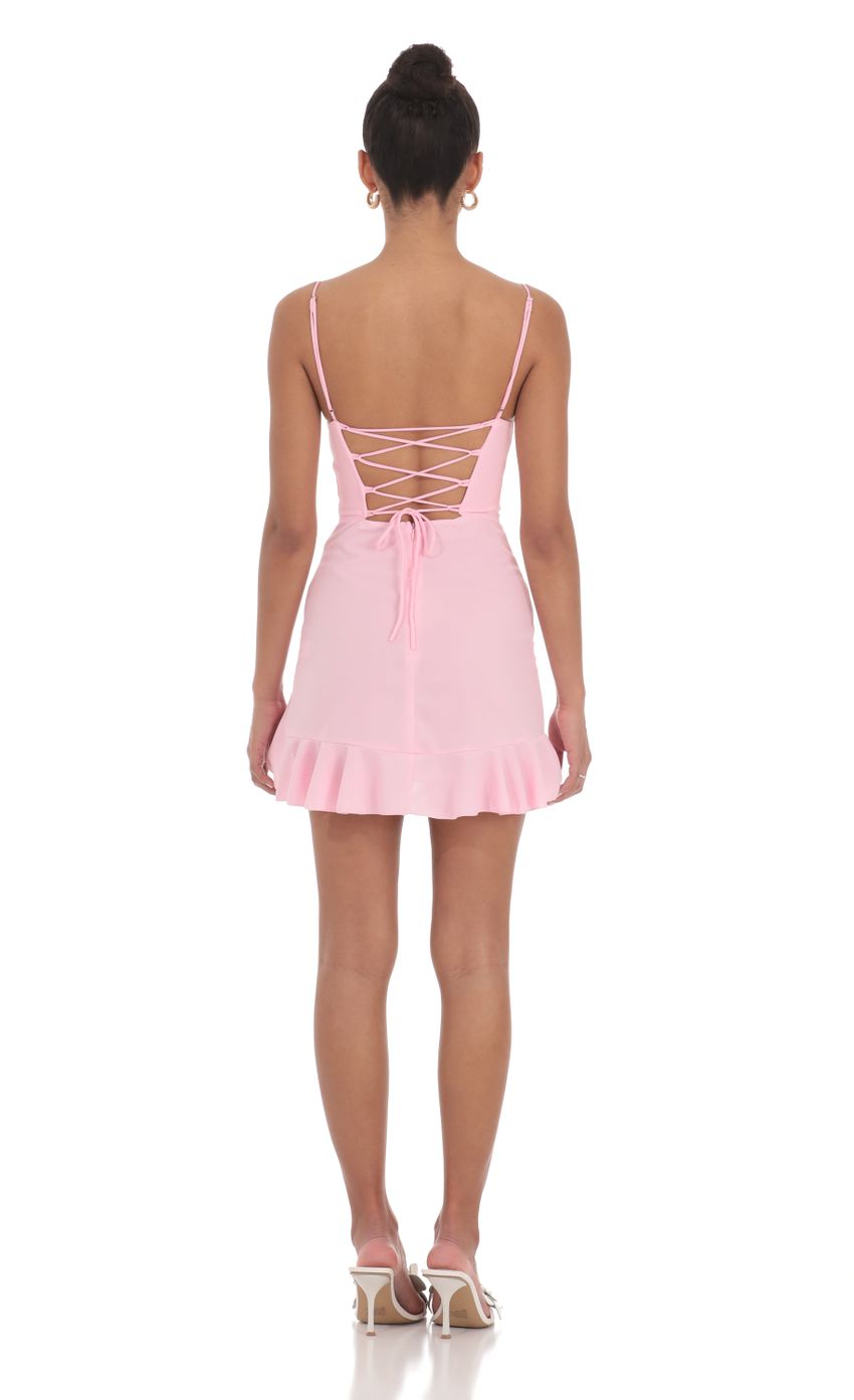 Picture Ruffled Slit Dress in Pink. Source: https://media-img.lucyinthesky.com/data/May24/850xAUTO/013b5c62-493b-4071-8150-66fd3b2d8881.jpg