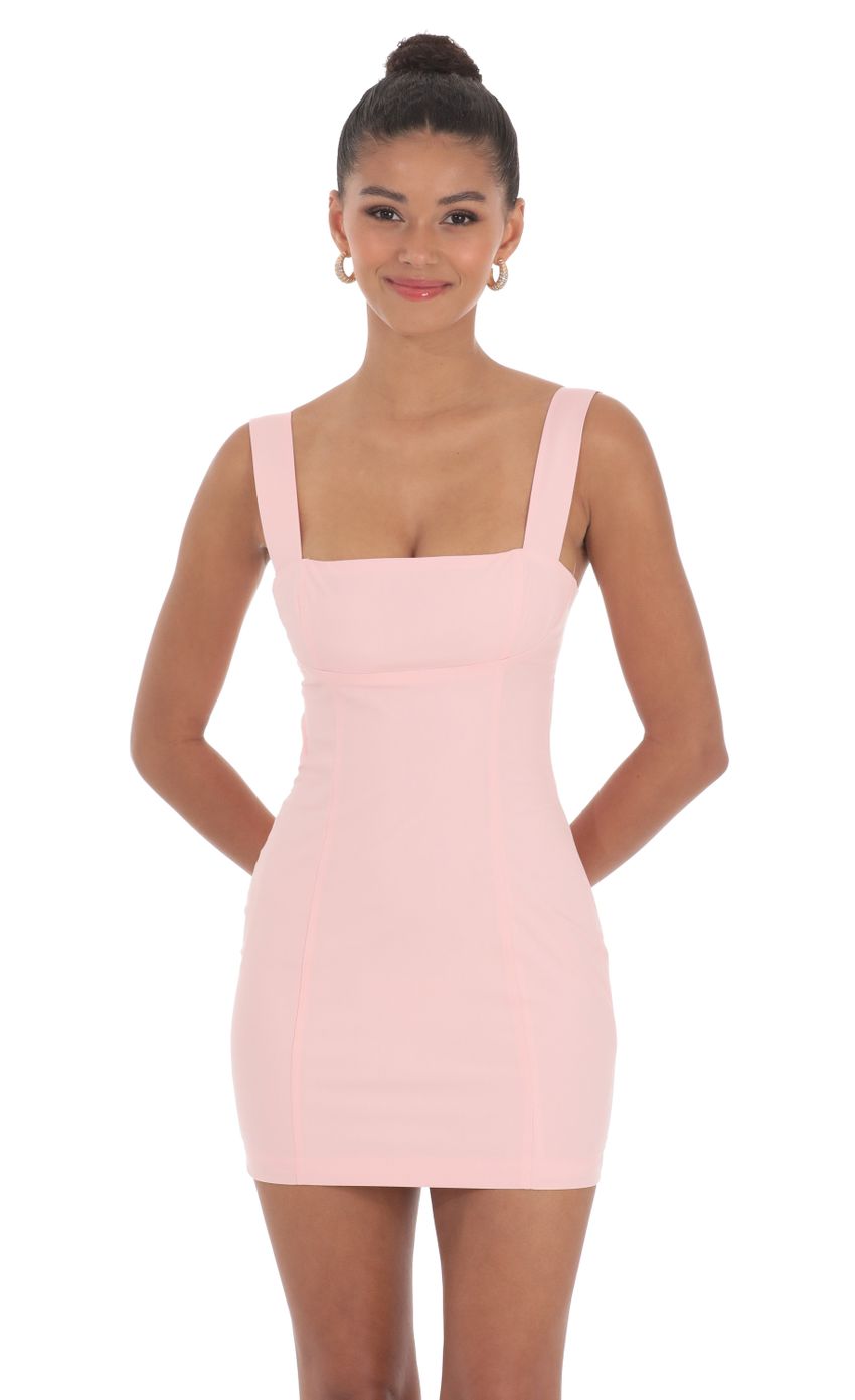 Picture Square Neck Bodycon Dress in Pink. Source: https://media-img.lucyinthesky.com/data/May24/850xAUTO/04630764-0daf-41a1-a582-65b579972fd3.jpg