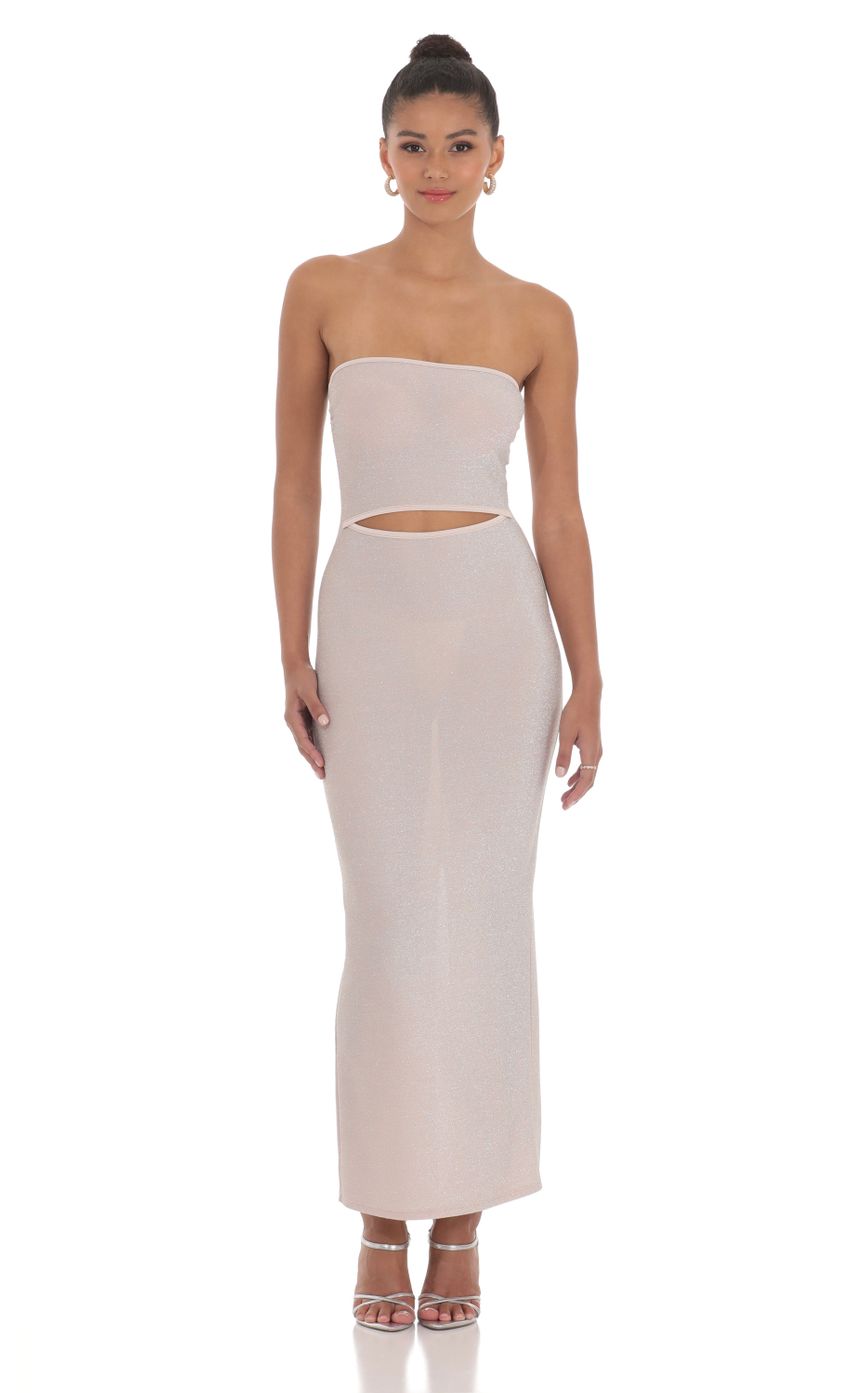Picture Shimmer Cutout Strapless Maxi Dress in Mauve Pink. Source: https://media-img.lucyinthesky.com/data/May24/850xAUTO/301c986a-3e49-4076-852a-823d6bd3d0be.jpg