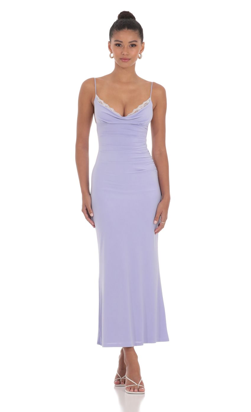 Picture Ruched Cowl Neck Maxi Dress in Periwinkle. Source: https://media-img.lucyinthesky.com/data/May24/850xAUTO/3f1a8e98-f49e-433a-a0f7-5bba29448159.jpg