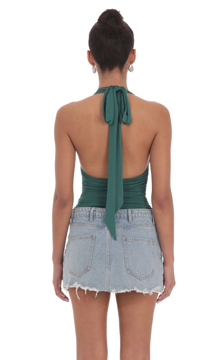 Picture Halter Ruched Top in Hunter Green. Source: https://media-img.lucyinthesky.com/data/May24/850xAUTO/40bbc675-9ac4-4da9-85fb-614ff69af8a3.jpg
