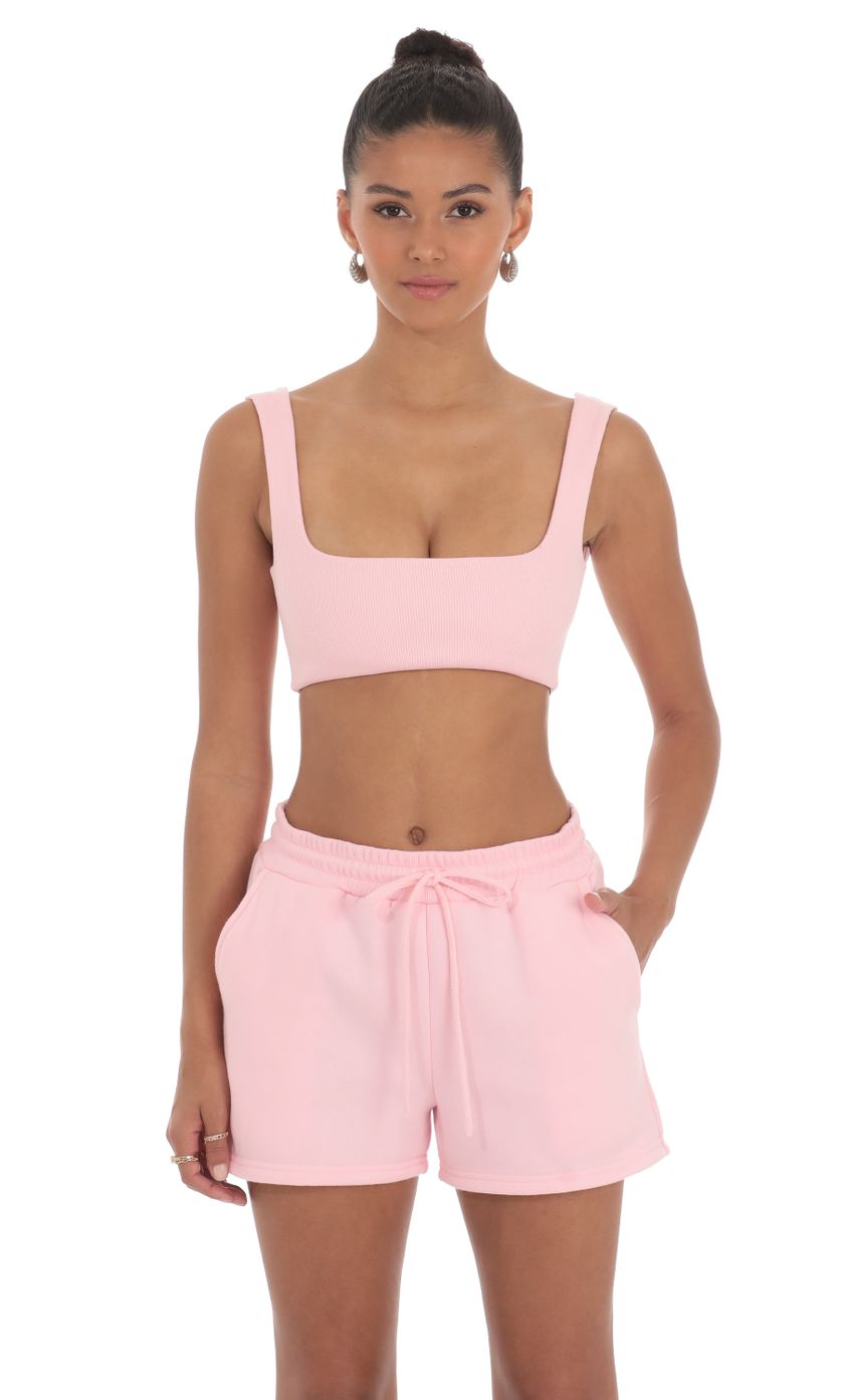 Picture Ribbed Crop Top in Pink. Source: https://media-img.lucyinthesky.com/data/May24/850xAUTO/5f62f5bb-655f-42c2-9ff8-9fd9068f9887.jpg