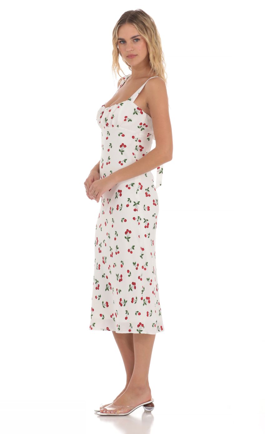 Picture Cherry Back Ties Midi Dress in White. Source: https://media-img.lucyinthesky.com/data/May24/850xAUTO/6ff29456-d2e7-48eb-8dab-ae460a779780.jpg