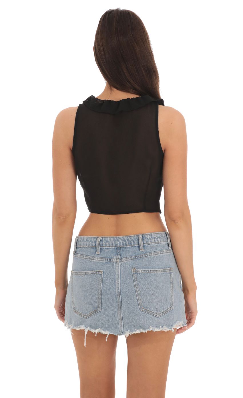 Picture Sheer Chiffon Top in Black. Source: https://media-img.lucyinthesky.com/data/May24/850xAUTO/74c2795e-70e7-44a2-8aa3-1afe7776c8af.jpg