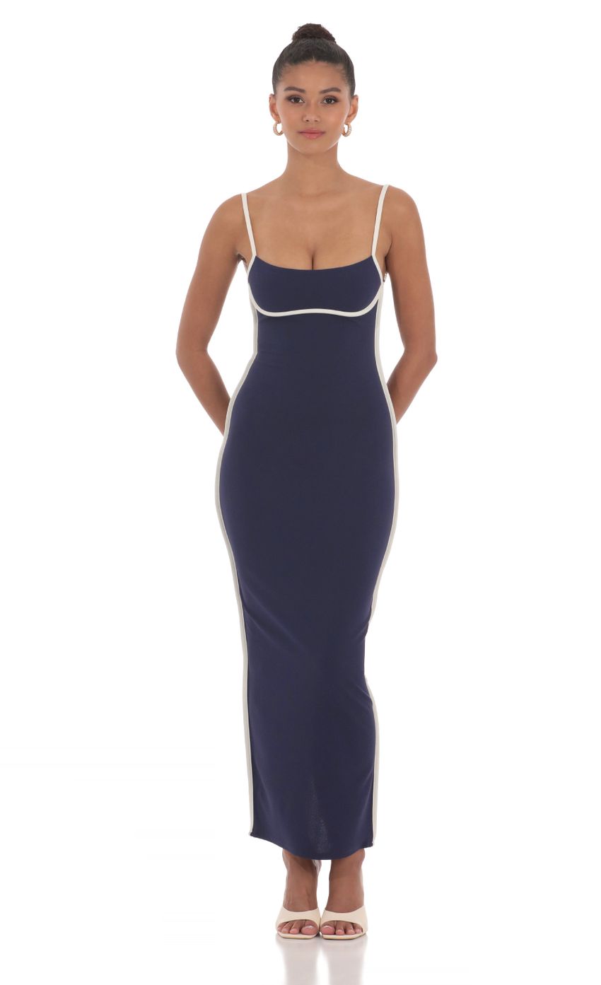 Picture Outline Maxi Dress in Navy. Source: https://media-img.lucyinthesky.com/data/May24/850xAUTO/83ad9794-51d8-4b27-b385-34e12f9154d8.jpg