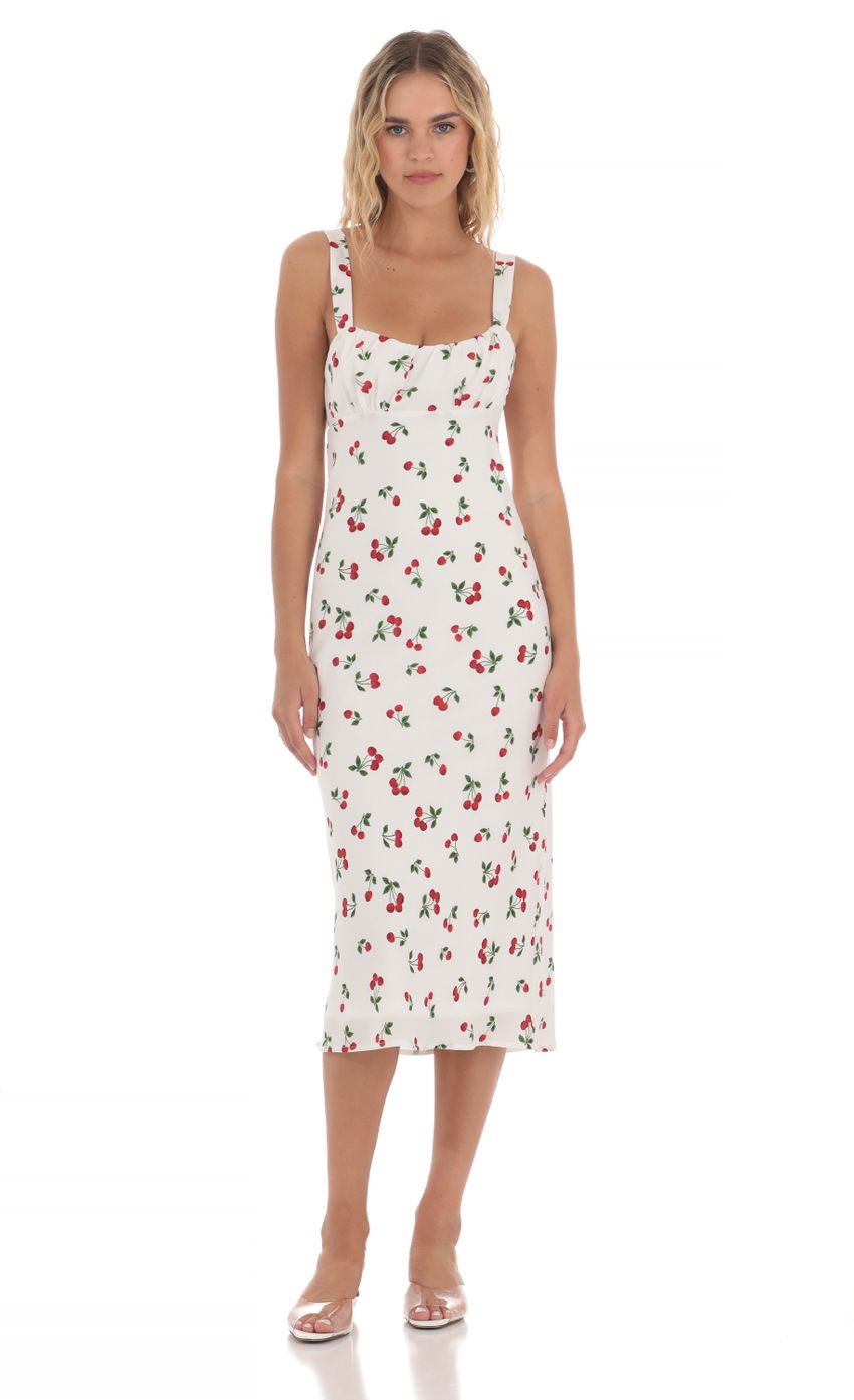 Picture Cherry Back Ties Midi Dress in White. Source: https://media-img.lucyinthesky.com/data/May24/850xAUTO/91e02b96-4fb9-4ab8-a2bf-4dc63d8d3426.jpg