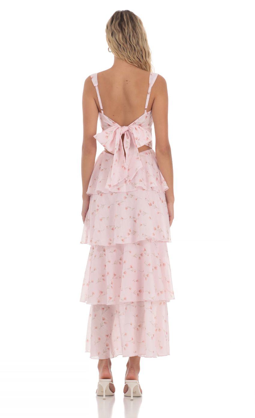 Picture Floral Ruffle Maxi Dress in Pink. Source: https://media-img.lucyinthesky.com/data/May24/850xAUTO/b3322cbc-5d6c-4e53-a06d-1d594413ca5d.jpg