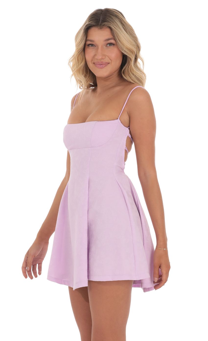 Picture Jacquard Floral Fit and Flare Dress in Lavender. Source: https://media-img.lucyinthesky.com/data/May24/850xAUTO/bc72d028-ea11-49f9-b04c-f6c883dc8abf.jpg