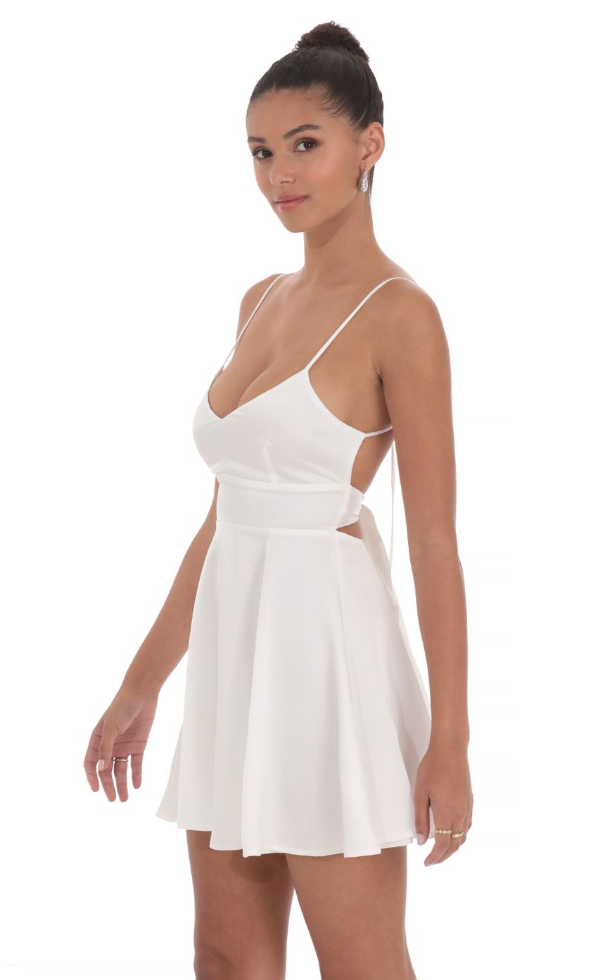 Picture Satin Open Back A-line Dress in White. Source: https://media-img.lucyinthesky.com/data/May24/850xAUTO/be3a33f7-55f2-41cd-80c2-c49af7e3f6f2.jpg