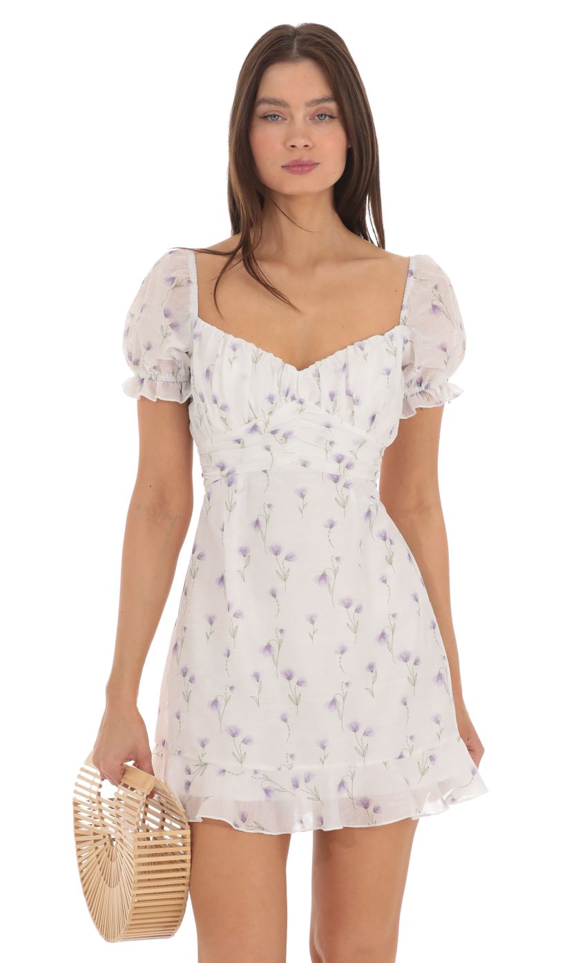 Picture Floral Fit and Flare Dress in White. Source: https://media-img.lucyinthesky.com/data/May24/850xAUTO/df43e76e-55f5-481f-aeb2-dd7210d8dcf0.jpg