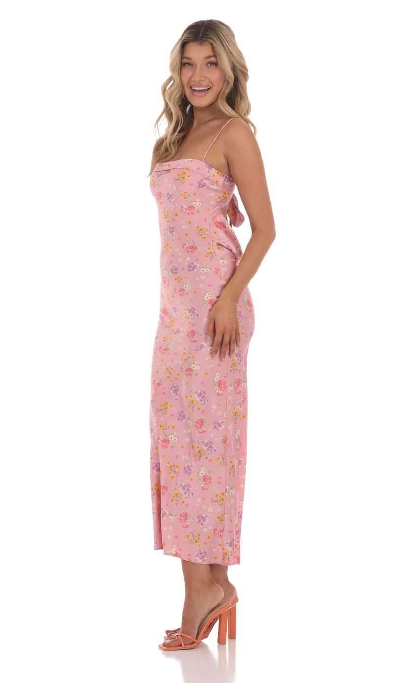 Picture Satin Floral Open Back Maxi Dress in Pink. Source: https://media-img.lucyinthesky.com/data/May24/850xAUTO/e193292b-cf01-4a0b-ac24-aa35cfa263fd.jpg