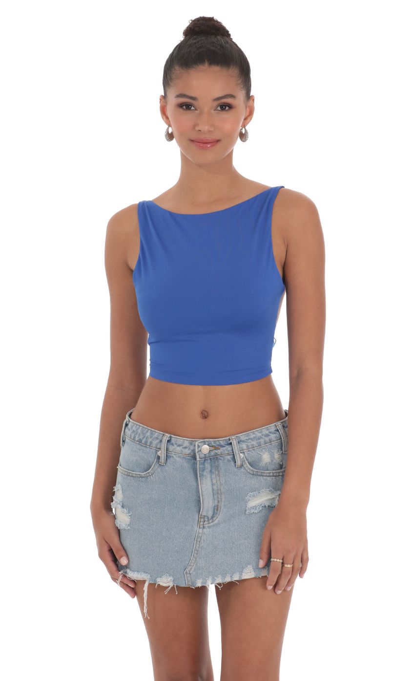Picture Embroidered Open Back Top in Blue. Source: https://media-img.lucyinthesky.com/data/May24/850xAUTO/ed154d5e-a421-4079-8ca1-8e7047fb274b.jpg