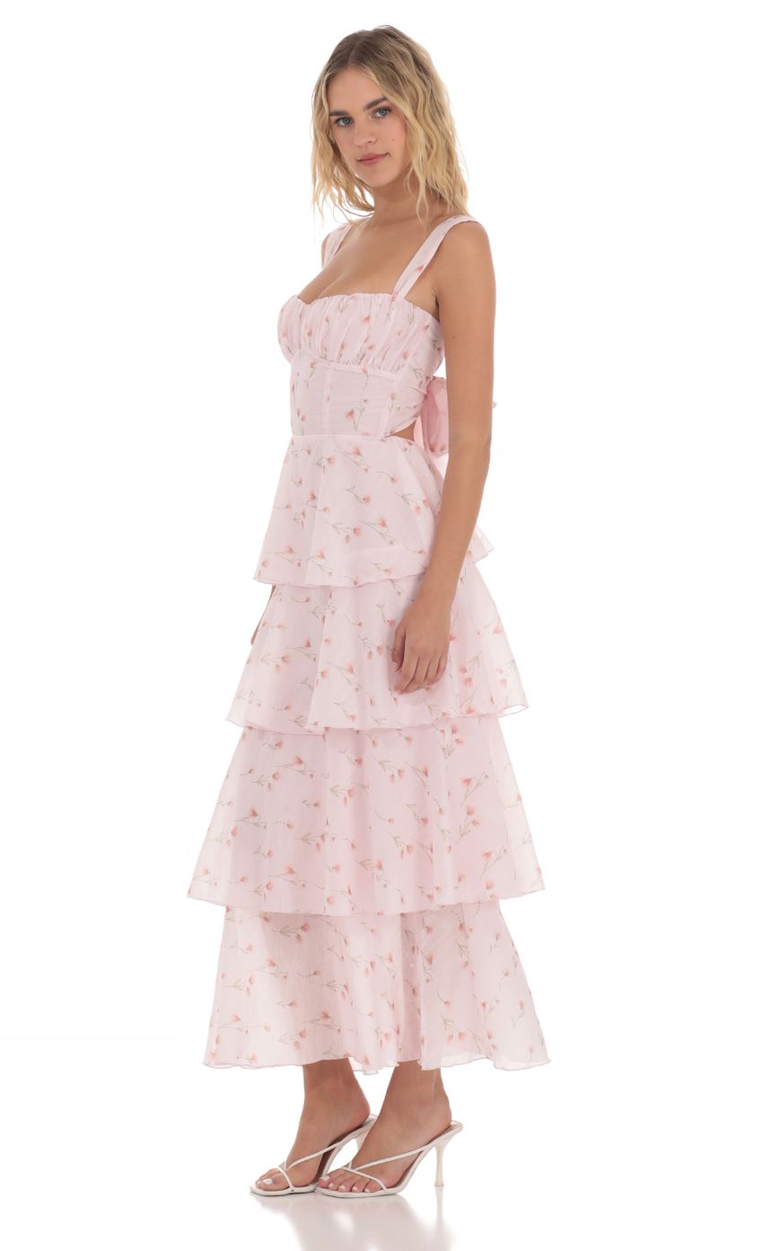 Picture Floral Ruffle Maxi Dress in Pink. Source: https://media-img.lucyinthesky.com/data/May24/850xAUTO/eda1bacd-cfc7-43e0-a57a-50c0a1180071.jpg