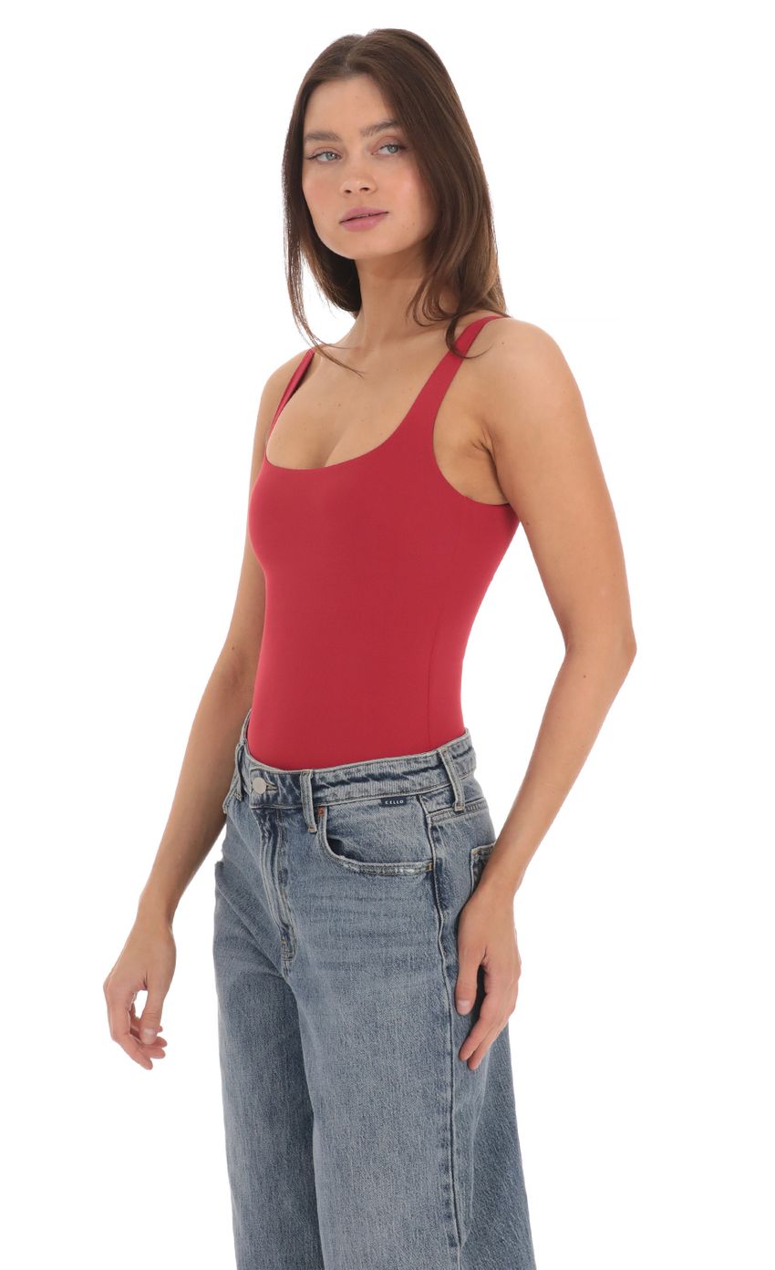 Picture Basic Tank Bodysuit in Red. Source: https://media-img.lucyinthesky.com/data/May24/850xAUTO/f2b9fd27-720b-4f7f-887d-c18c9f1d5161.jpg