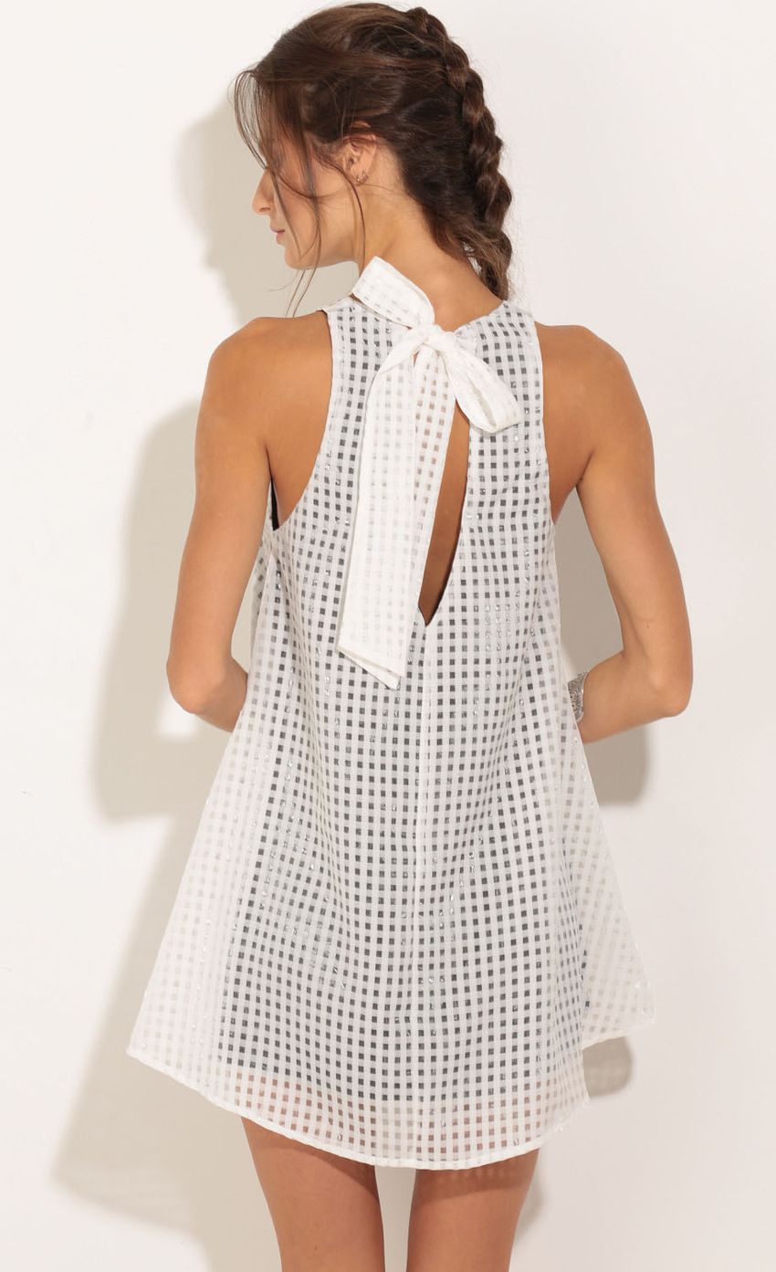 Picture Sheer Checkered Shift Dress In White. Source: https://media-img.lucyinthesky.com/data/Nov15_1/850xAUTO/0Y5A0760.JPG