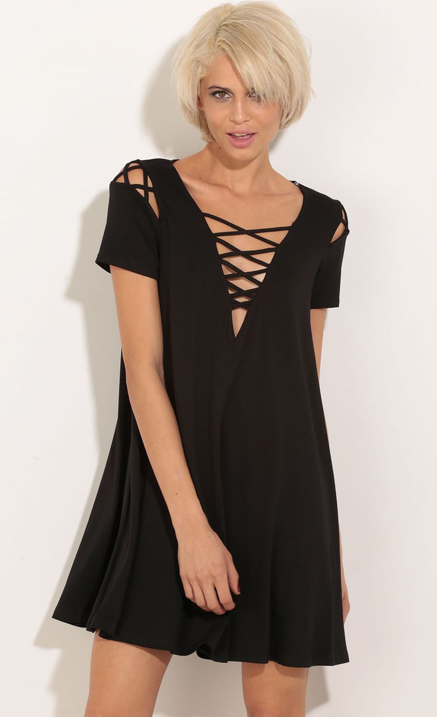 Picture Strappy Shift Dress In Black. Source: https://media-img.lucyinthesky.com/data/Nov15_1/850xAUTO/0Y5A3222.JPG