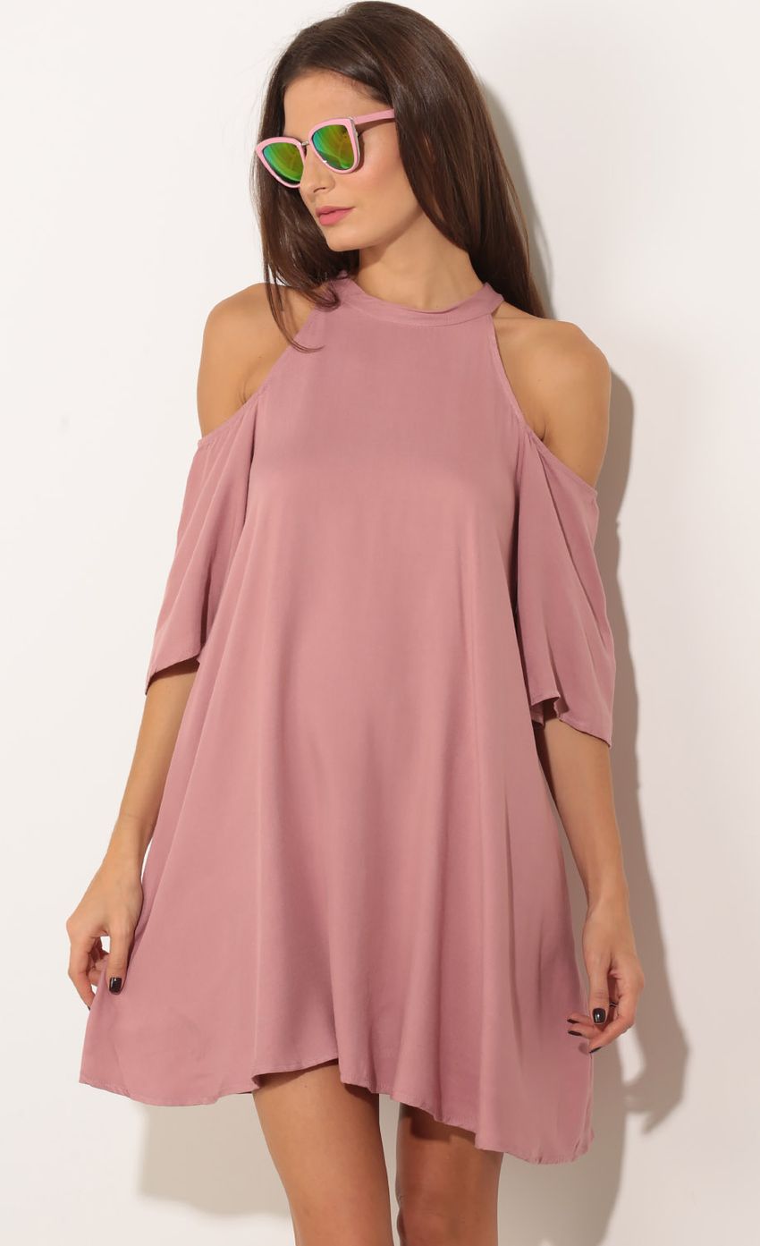Picture Open Shoulder Shift Dress In Mauve. Source: https://media-img.lucyinthesky.com/data/Nov15_2/850xAUTO/0Y5A1215.JPG