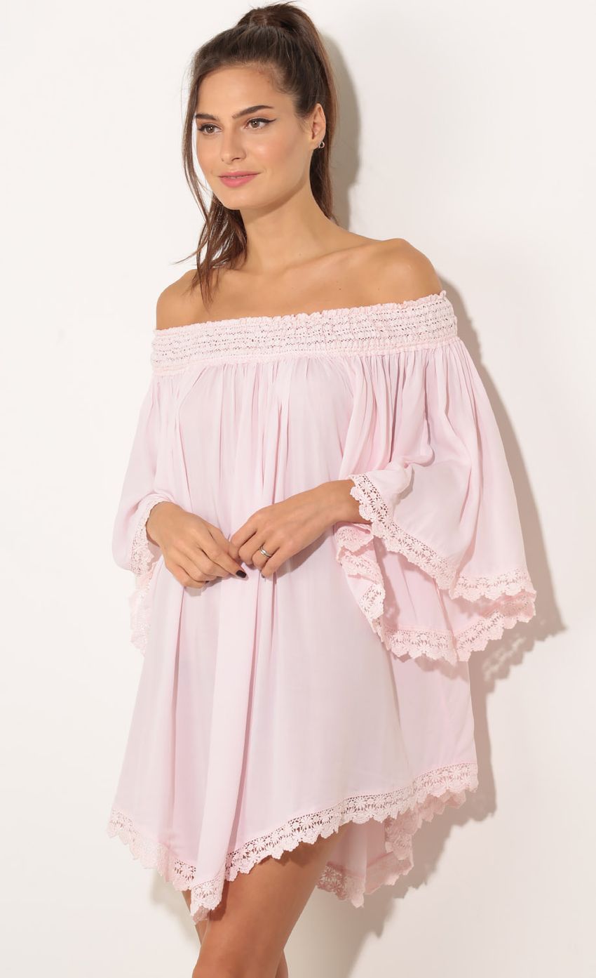 Picture Off The Shoulder Day Dress In Pink. Source: https://media-img.lucyinthesky.com/data/Nov15_2/850xAUTO/0Y5A3360.JPG