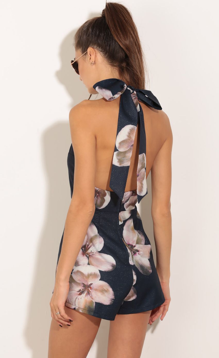 Picture Open Back Floral Playsuit In Navy. Source: https://media-img.lucyinthesky.com/data/Nov15_2/850xAUTO/0Y5A4557.JPG