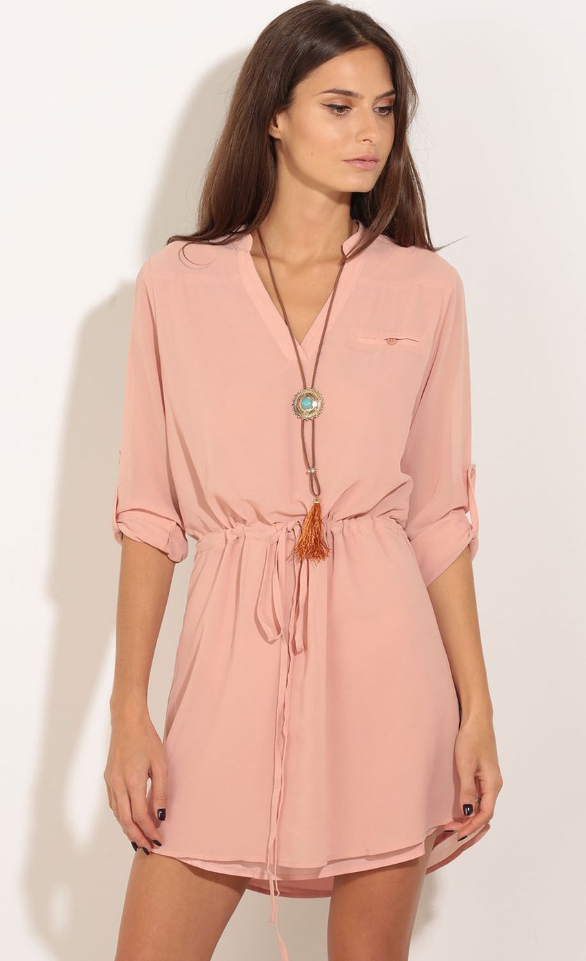 Picture Chiffon Shirt Dress In Dusty Pink. Source: https://media-img.lucyinthesky.com/data/Nov15_2/850xAUTO/0Y5A5013.JPG