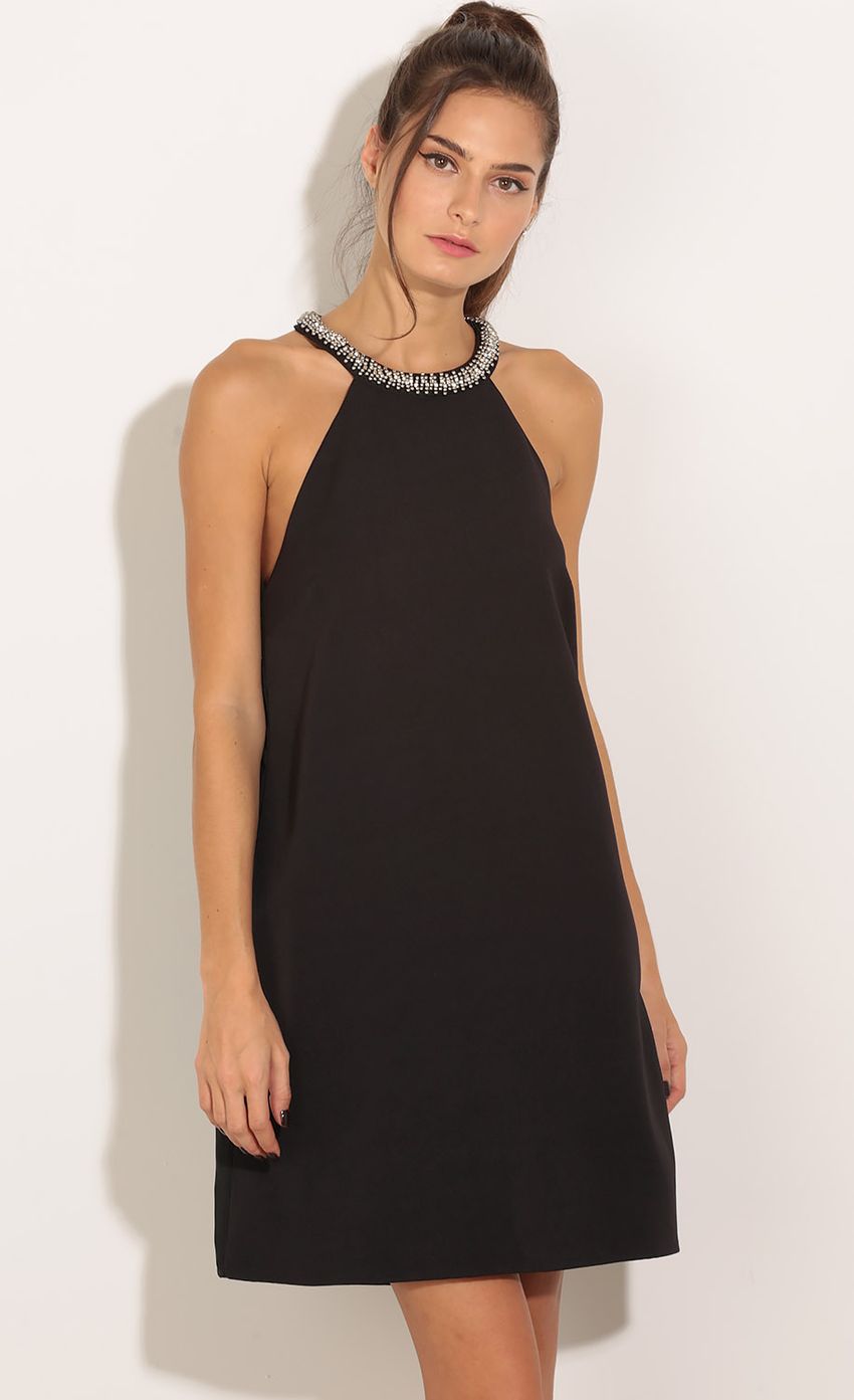 Picture Beaded Collar Shift Dress In Black. Source: https://media-img.lucyinthesky.com/data/Nov15_2/850xAUTO/0Y5A5050.JPG
