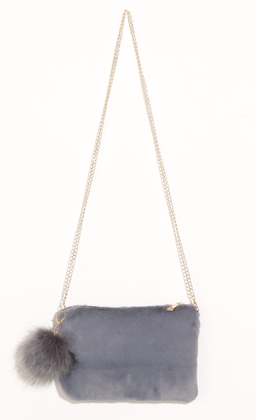 Picture Faux Fur Tassel Bag in Grey. Source: https://media-img.lucyinthesky.com/data/Nov16_1/850xAUTO/0Y5A2491.JPG