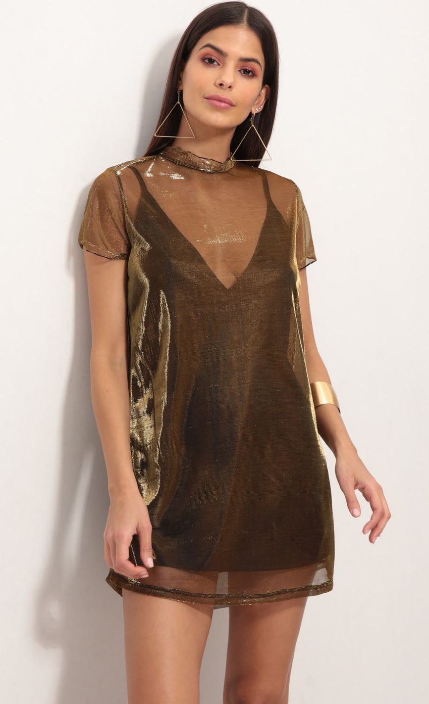 Picture Harper Dress in Gold Mesh. Source: https://media-img.lucyinthesky.com/data/Nov18_1/850xAUTO/0Y5A9291S.JPG