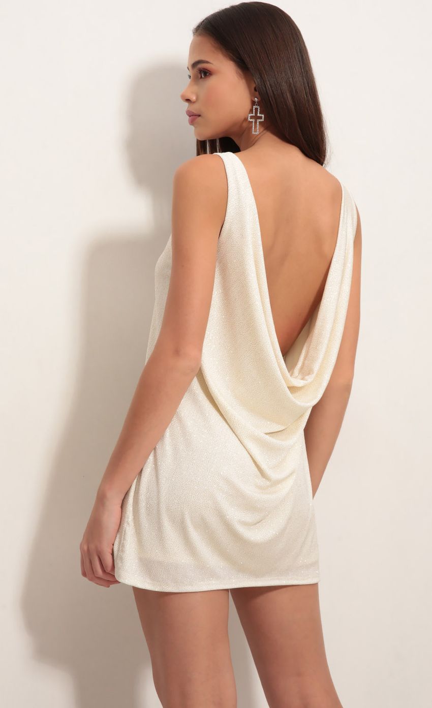 Picture Cowl Back Shift Dress In Ivory Gold. Source: https://media-img.lucyinthesky.com/data/Nov18_2/850xAUTO/0Y5A3418.JPG