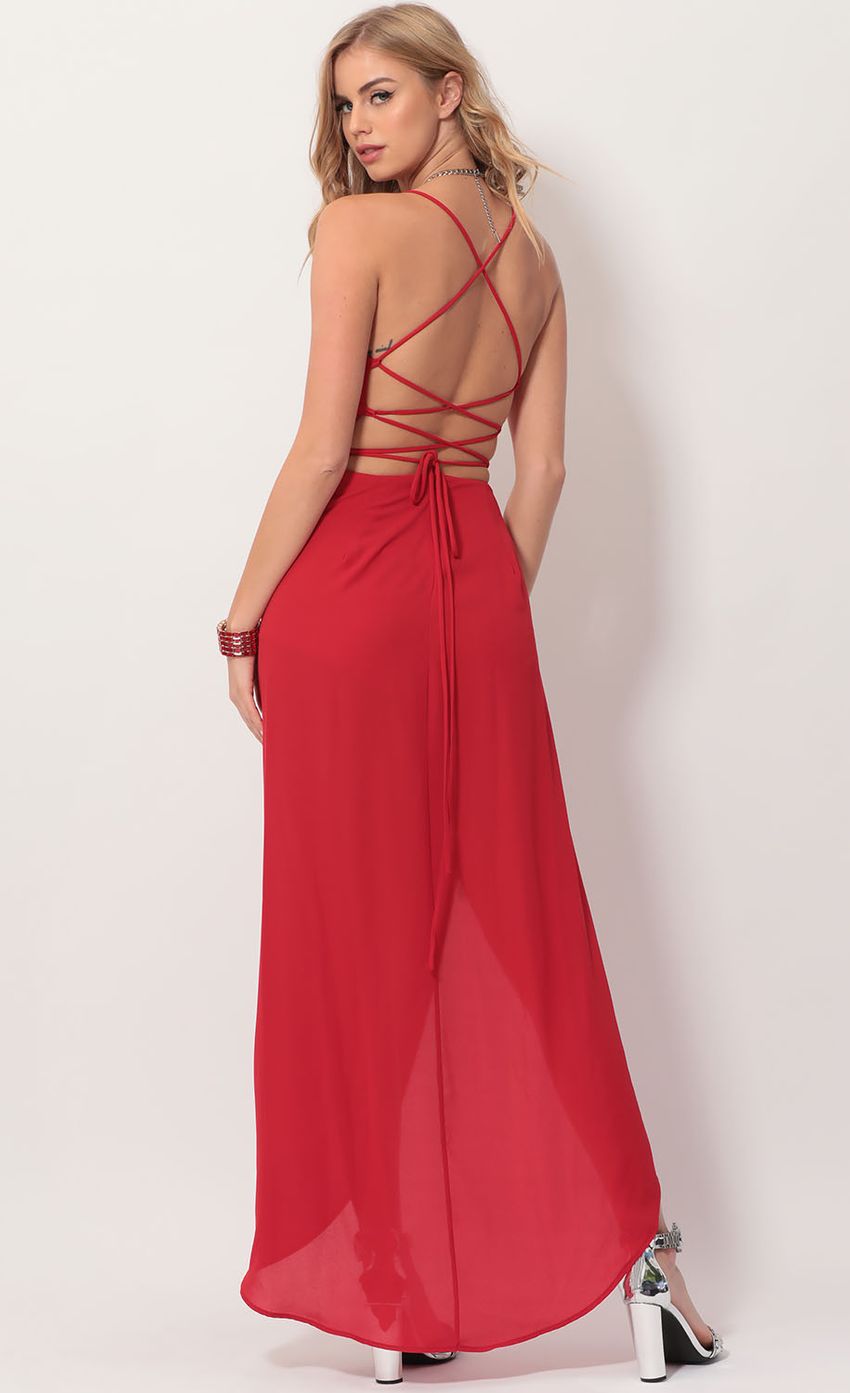 Picture Chiffon Luxe Maxi Dress in Red. Source: https://media-img.lucyinthesky.com/data/Nov19_2/850xAUTO/781A2706.JPG