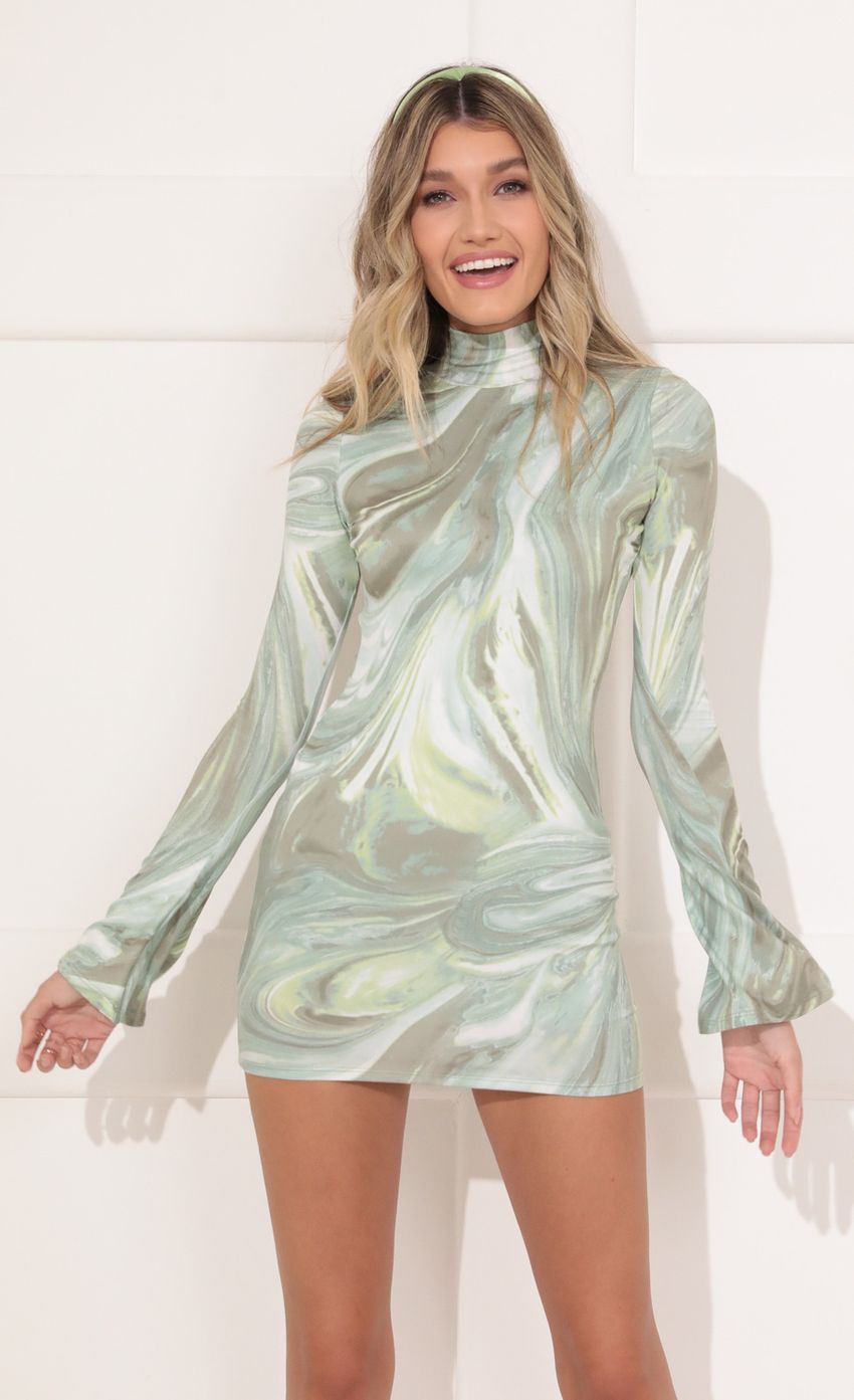 Picture Long Sleeve Mock Neck Dress in Mint Swirl. Source: https://media-img.lucyinthesky.com/data/Nov21_1/850xAUTO/1V9A0057.JPG
