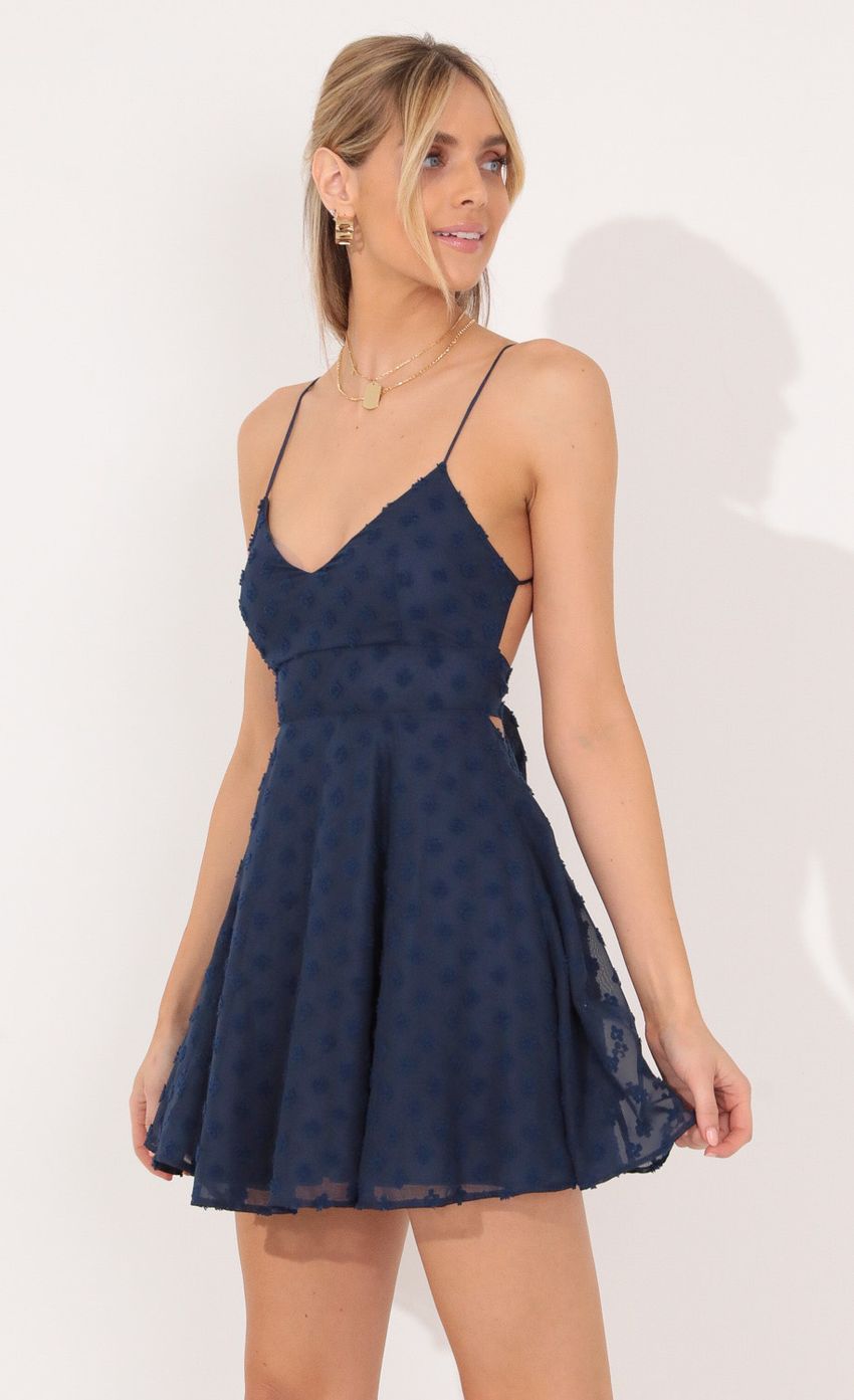Picture Quinn A-line Dress in Navy Blue. Source: https://media-img.lucyinthesky.com/data/Nov21_1/850xAUTO/1V9A4509.JPG